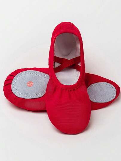 1 Pair Professional Dance Shoes, Unisex Soft Bottom Cat Paw Design Non-Slip Durable Slip-On Dance Shoes, Red