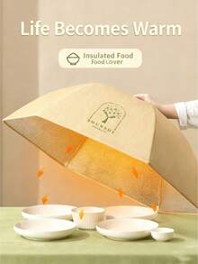 1pc Insulated Food Cover, Foldable, Dust-Proof, Washable Dish Cover For Home Use In Winter, Thick - Multicolor - View 1