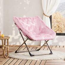 Silla cómoda para Adultos, sillas Plegables de Sala de Estar, Suave Piel sintética Plegable para recámara, Sala de Estar, recámara, Silla de Lectura Flexible para Adolescentes (1, Gris, XL) - Rosa - Ver 9