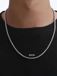 1pc Minimalist Fashion Cross Pendant Necklace, Stainless Steel Casual Street Wear For Men - Multicolor - View 6