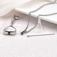 1 件不锈钢猫形骨灰盒项链，纪念项链，可存放骨灰、头发或水晶，以纪念亲人 - 項鍊 - 查看 2