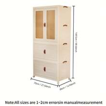 Foldable 27.56 Inch Wide Multi-Layer Plastic Storage Cabinet, Easy To Assemble, Space Saving Home Organizer, Closed And Dustproof - Multi-Functional Storage For Clothes, Snacks, Toys, Suitable For Bedroom, Dormitory And Home Closet, 10 Extra Hangers - White - View 5