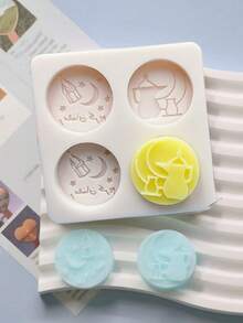 1个斋月星月形状硅胶模具，带阿拉伯文字 - 淺灰色 - 查看 3