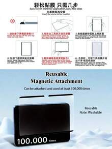 Reusable Washable Magnetic Paper Feel Screen Protector 1 Pack, Removable Anti Scratch Anti Glare Anti Fingerprint High Transparency, Apple Pencil Friendly Smooth Writing For Drawing Office, Bubble Free Easy Install, Fit All Gen Air Pro Mini All Sizes, Tablet Accessories - 1pc - View 15