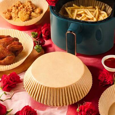 100 Pieces Pack Air Fryer Paper, Oil-Proof And Non-Stick, Easily Clean Cooking Utensils