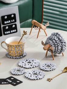 12 chiếc Coaster Hình Bông Tuyết & Giá 1pc - Nhiều màu - Xem 2