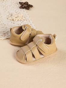 0-3-6-12 个月婴幼儿软底透气夏季凉鞋，男女通用婴儿学步鞋 - 杏色 - 查看 4