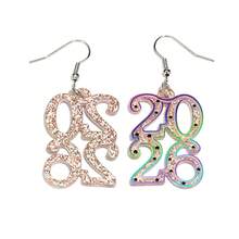 一对亚克力2026数字吊坠耳环，时尚首饰，女士派对佩戴礼物，新年饰品 - 耳環 - 查看 10
