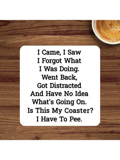 2Pcs Funny Coaster, Heat Resistant Wooden Coaster, Present Morning Worker, Funny Coaster For Summer Winter Drinkware, Desk Accessory For Office Workers