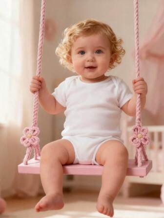 INS风婴儿秋千，手工编织婴儿秋千，新生儿摄影道具，百日宝宝摄影辅助手工编织吊床，婴儿秋千，居家摄影道具