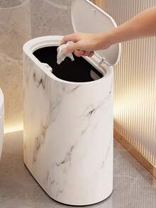 Coș de gunoi cu pedală 1 buc, coș de gunoi din PP rezistent la mirosuri de 3,7 galoane, potrivit pentru birou, bucătărie, baie, dormitor - Coș de gunoi cu design modern rezistent la mirosuri, produs bun care economisește spațiu - Multicolor - Vizualizare 4