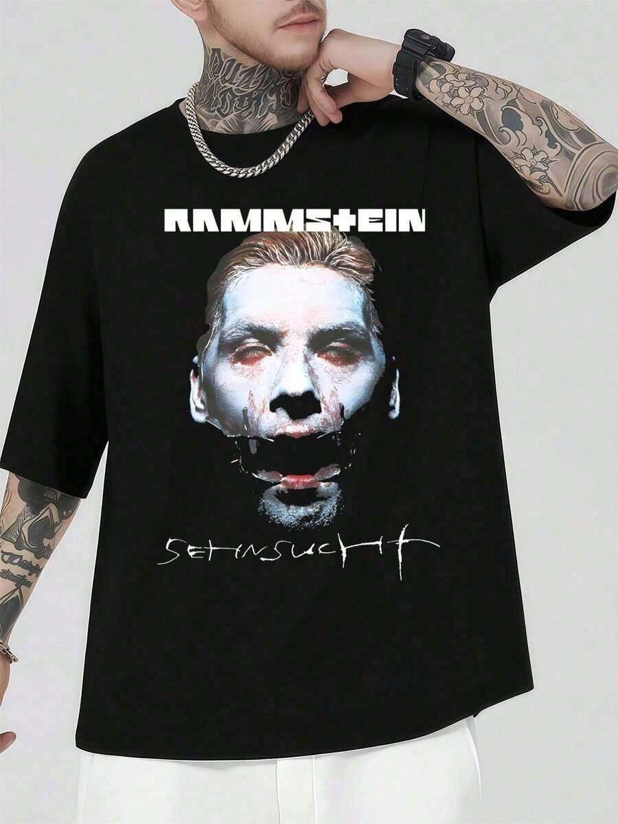 Camiseta Rammstein Sehnsucht Album Algodón orgánico Durable Corte estándar Informal: esencial para las cuatro estaciones - Negro - Ver 1