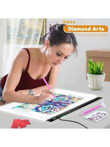 1pc A2/A3/A4/A5 LED Light Pad Suitable For Diamond Painting Art Kits, Diamond Painting Light Board, USB Powered Tracing Light Board For Painting, Sketching, Animation, With 4 Fixing Clips (Black, Red, Blue, Yellow Colors Available) - Multicolor - View 23