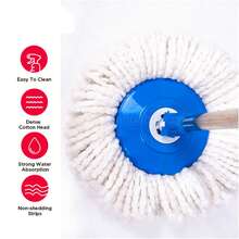 6 Pack Spin Mop Replacement Head For Hurricane 360° Spin Mop Systems, Microfiber Spin Mop Head, Round Shape Standard Universal Size Magic Mop Refill (White) - trắng - Xem 4