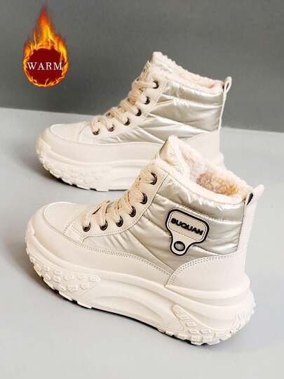 2024 新款韩版学生百搭厚底高帮雪地靴女厚底户外休闲雪地靴冬季