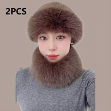 户外休闲欧美风百搭套装 - 蒙古帽、渔夫帽和配套围巾 情人节礼物 - 彩色 - 查看 5