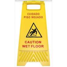 Letrero De Precaución Señalamiento Piso Mojado Amarillo - Amarillo - Ver 1