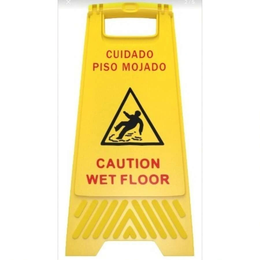 Letrero De Precaución Señalamiento Piso Mojado Amarillo - Amarillo - Ver 1