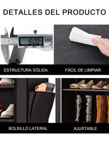 12 Niveles Zapatera Doble Organizador Cubierta de Tela Impermeable, Estante con Estructura de Acero de 7 Niveles, Zapatero Ahorrador de Espacio, Multifuncional de Fácil Armado, a prueba de polvo y humedad, negro, para armario, dormitorio, uso en interiores, organizador de almacenamiento de zapatos, elementos esenciales para la habitación de la residencia, diseño contemporáneo. - Negro - Ver 11