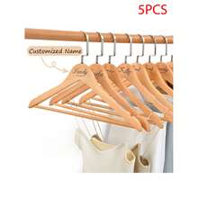 Personalized Thick Wooden Clothes Hanger, Customizable Engraved Text, Suitable For Bride/Groomsmen Attire, Bridesmaid Gifts, Mother's Day/Father's Day, Handmade, Solid Wood, Housewarming Gift - Multicolor - View 13