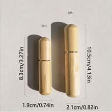 1/2PCS Perfume Bottling At The Bottom Part Of The Bamboo Shell Directly Fills Perfume Bottles, Refillable Mini Perfume Sample Bottle Perfume Container Travel Mist Spray, Used For Cosmetics Essential Oil, Spray Bottle 5ml 8ml Small Empty Bottle - Wood Color - View 5
