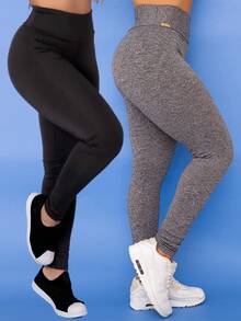 Kit 2 Pants Thermal Leggings Plush Winter Leg Felpuda Flannel Tarelles - 彩色 - 查看 7