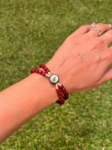 Wooden Wrist Rosary Of Our Lady Of Aparecida – 19cm With Cross And Metal Clasp - Brown - View 5