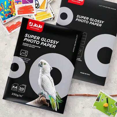 20 Sheets 230gsm Single-Sided High Gloss Inkjet Printer Photo Paper