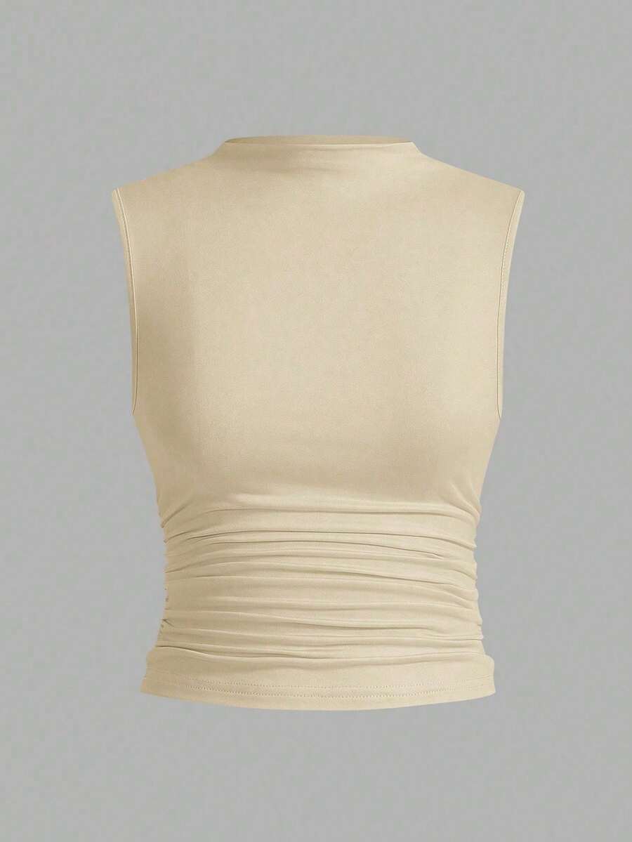 Women's Sleeveless Pleated Tank Top Set - Kem - Xem 1