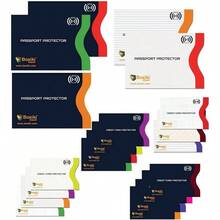 - portafolios delgada con bloqueo RFID de viaje para hombre, soporte minimalista para tarjetas de crdito de aluminio, se adapta a 6 tarjetas y ms, portafolios desplegable - Mix - 20 piezas - Ver 8