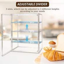 Panera acrílica, almacenamiento de pan transparente, 2 capas ajustable, material para mascotas de calidad alimentaria, también adecuado para manualidades, cajas ciegas - Estilo A - Ver 12