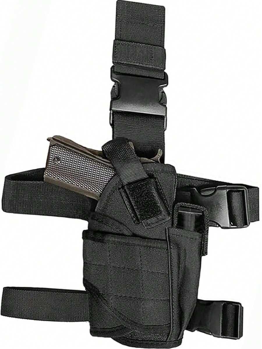 Universal Drop Leg Holster - Adjustable Thigh Holster, Right Handed Tactical Thigh Pistol Gun Holster Leg Harness - Black - View 1