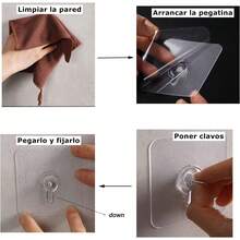 10 Piezas Gancho Sin Tornillos Autoadhesivo - Fuerte, Sin Taladro, Gancho de Pared Adhesivo para Cargas Pesadas(6 mm) - 1 - Ver 7
