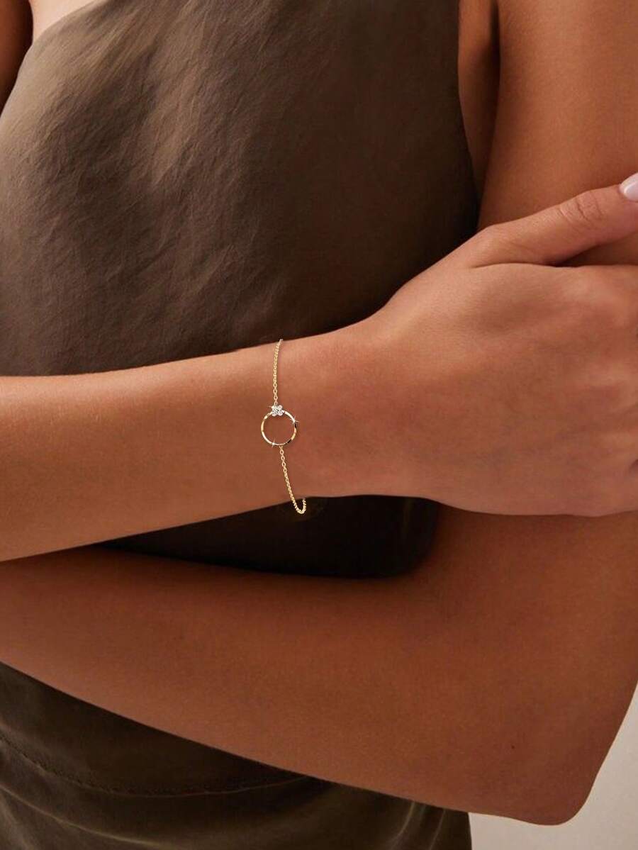 1PC 925 Sterling Silver Four-Leaf Clover Ring Bracelets Women's Cubic Zirconia Bracelet Retro Elegant Exquisite Jewelry Gift - Bracelet - View 1