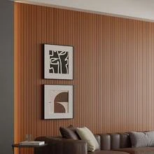 Yutianli PVC Slat Wall Panel Peel And Stick 236"X 15.7" Faux Wood Slat Panel Artificial Oak Wood Grain Self-Adhesive Soundproof 3D Wall Panel For Walls And Ceilings - 236吋 x 15.7吋 + 胡桃木 - 查看 2