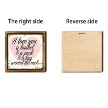 قطعة واحدة من لافتة خشبية عتيقة بشعار عيد الحب، بنمط قلب وردي، مادة مسمكة لديكور غرفة النوم/غرفة المعيشة/المكتب، هدية للأزواج/ديكور العطلات، يمكن استخدامها كديكور معلق أو زخرفة - لافتة بإطار خشبي متعدد الألوان - مشاهدة 11