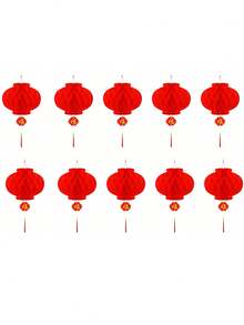 25/10/5pcsNew Year Decorative Lanterns, Spring Festival Decorative Ornaments, Red Lantern Decorations, Special Spring Festival Event Supplies, 2026 Spring Festival Decoration DIY, Suitable For New Year Decorations, Spring Festival Decorative Supplies - Multicolor - View 12