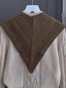 1 PC New 100% Wool Knitted Jacquard Triangular Scarf For Autumn And Winter Warmth And Neck Protection, Version Casual Versatile Scarf - Multicolor-yM-055 - View 11