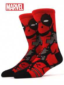 Marvel 1/5 Pairs Comfortable Men's Superhero Socks - Soft & Breathable, Mid-Calf, Elastic, Moisture-Wicking, Fashionable & Stylish - Perfect For Gifts, Parties, Daily Wear, Casual Occasions - Multicolor - View 2