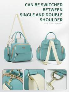 Mochila cambiadora, bolso de pañales para bebé con bolsillo aislado, para llevar al hombro/a mano, bolso de mamá para viajes - Multicolor - Ver 5