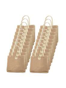 亚麻手提袋，空白手提袋，可重复使用的时尚多功能购物袋，会议礼品袋。您可以自行DIY设计，简约优雅，可用作伴娘婚礼礼品袋、学生书包、返校季和教师包，非常适合礼品促销、赠品、展览和其他场合，表面可进行丝网印刷、刺绣或热压印花。 - 彩色 - 查看 12