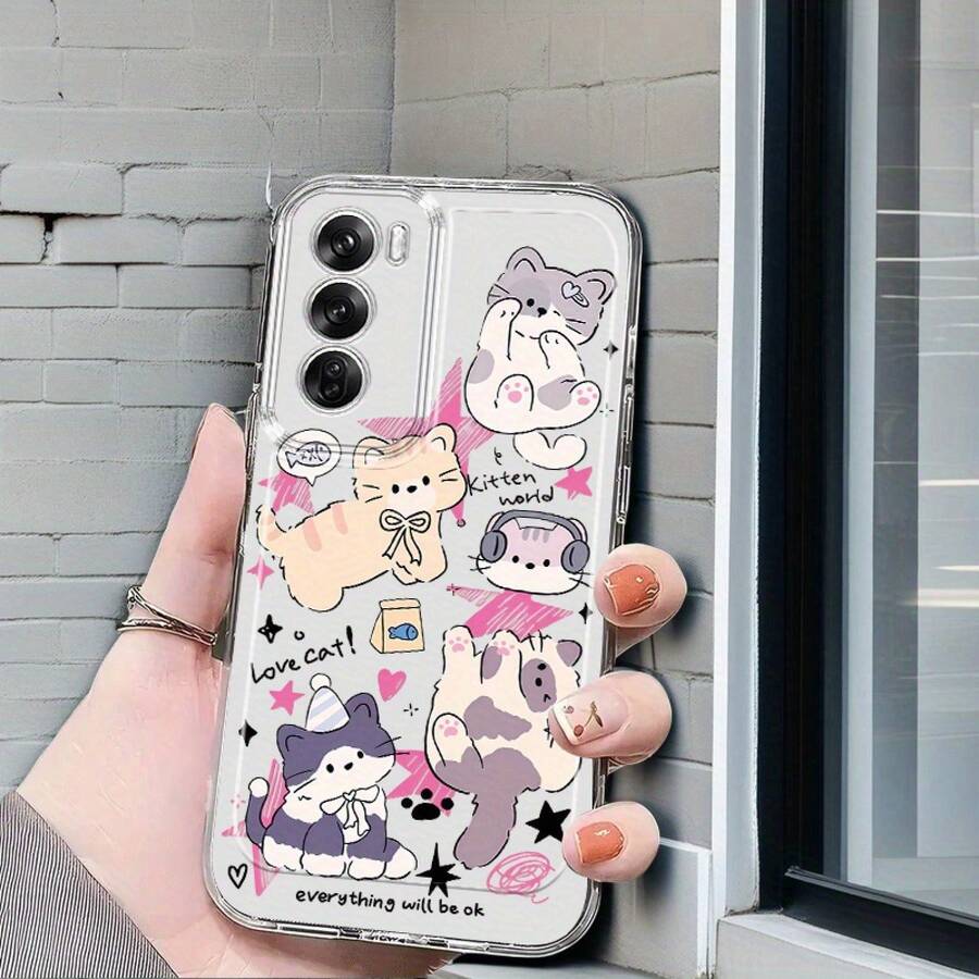 Funda de Teléfono Personalizada con Patrón Adecuada para Oppo A3 A3 Pro A3X A16 A17K A18 A38 A40 A55 A57 A57S A58 A60 A76 A77S A78 A79 A80 5G A95 A98 Reno 5 8T 10 11 Pro 12 13F Funda de Teléfono Transparente a Prueba de Golpes de TPU de Cobertura Completa Simple y Moderna Funda Protectora Suave Personalizada Regalo Creativo para Ti o Amigos 7z071012, Diseño Minimalista, Funda Protectora Flexible - Colores mixtos - Ver 1