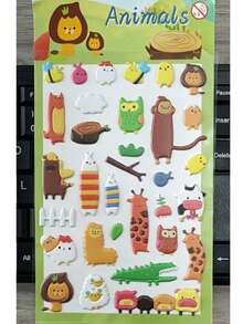 Nuevas pegatinas de espuma de PVC con burbujas con patrones de dinosaurios y animales de dibujos animados, personalizables - Multicolor - Ver 11