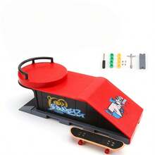 Fingertip Toy 6合1手指滑板红色竞技场，最新红色款，全新竞技场，多模块可组合，包含手指滑板套件、斜坡滑梯轨道坡道、手指裤和手指轮滑鞋（手指滑板颜色随机发送），适合作为生日礼物、节日礼物。 - 紅色 - 查看 14