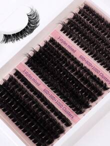 270Pcs Individual Lash Clusters High Capacity 60D+80D+100D D Curl 10-18mm DIY Lash Clusters Natural Look&Extra Thick&Wispy&Ultra Soft&Super Light Reusable Individual Segmented False Eyelashes Eyelash Extension Kit With Makeup Tools Bond And Seal&Lash Tweezers For Self Use At Home Or On-The-Go For Daily Life&Wedding&Dating&Party&Music Festival&Halloween - màu đen - Xem 10
