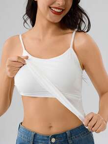 3pcs Women Solid Color Ribbed Camisole With Padded Bust, Casual Sexy Cropped Tank Top - Multicolor - View 4