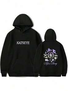 2025 Katseye Men & Women Casual Oversize Hoodies Long Sleeve Pullovers Thicken Couple Hoodie Hooded Sweater Velvet Couple ClotheY2K-W-Valentine Outfits For Women - 黑色 - 查看 7