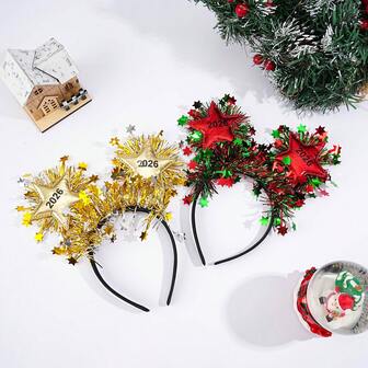 1pc Women's Holiday New Year's Eve Party 2026 Decorative Headband, Hair Band, Hair Hoop