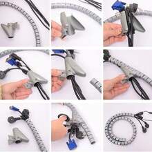 2 Meter 8-25mm Cable Spiral Wrap Tidy Cord Wire Banding Loom Storage Organizer PE TV Wire Winding Tube Wire Sleeves