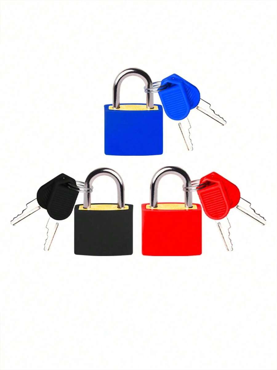 Multi-Color Mini Padlocks, Colorful Key Small Padlocks, Portable Security Locks, Suitable For Lockers, Luggage, School, Gym, Travel Backpacks And Storage Boxes, Durable Metal Padlocks, Ideal For School, Travel And Home Item Protection, Also Can Be Used For Small Item Exchanges, Valentine's Day Gifts, Ramadan Gifts And Easter Gifts. - Multicolor - View 1